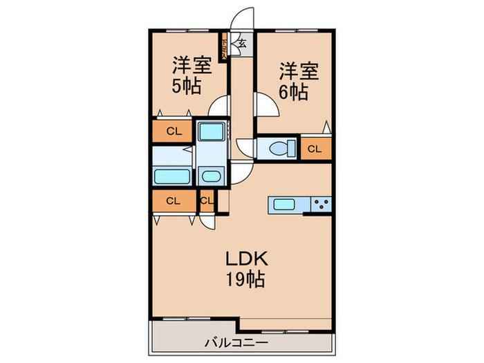 エミナンス社台(2LDK/5階)の間取り写真