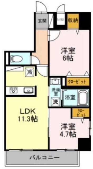 グランチェスタ(2LDK/2階)の間取り写真