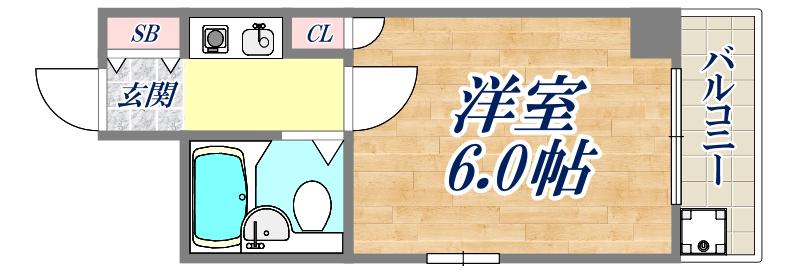 アーバン上甲子園(1K/2階)の間取り写真