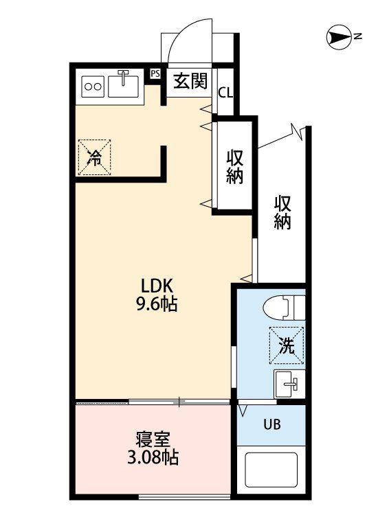 VAU HOUSE東千葉(1LDK/1階)の間取り写真
