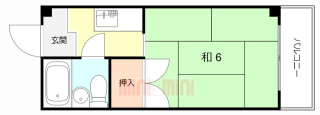 竹島プラザ(1K/3階)の間取り写真