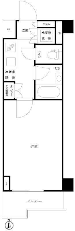 ルーブル西早稲田弐番館(1K/8階)の間取り写真