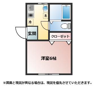 ジェミネスハイツII(1K/1階)の間取り写真