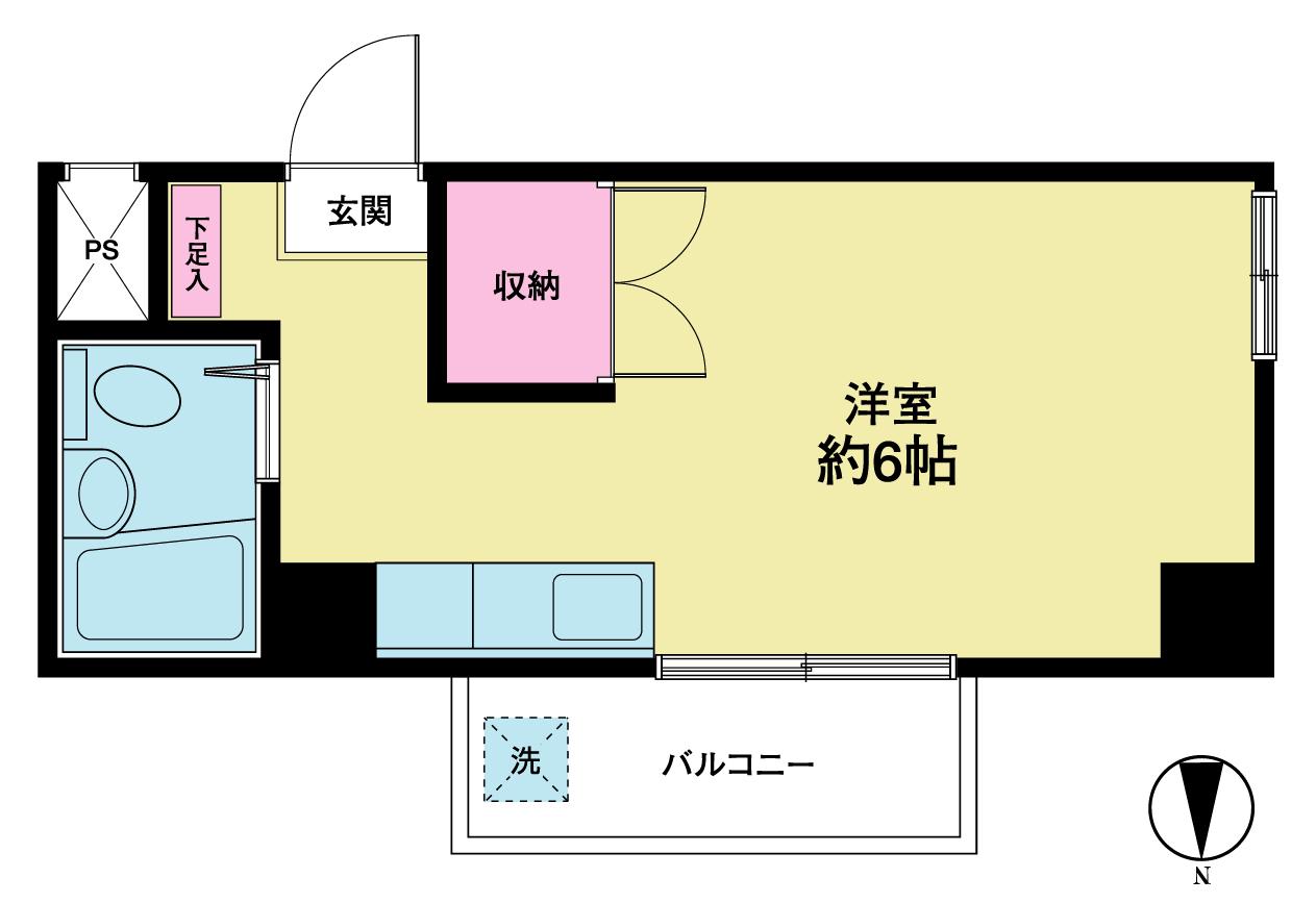 DELCCS駒場東大前(ワンルーム/2階)の間取り写真