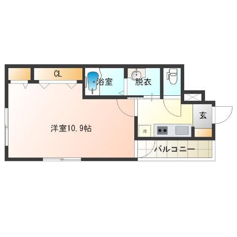 フジパレス西住之江II番館(1K/1階)の間取り写真