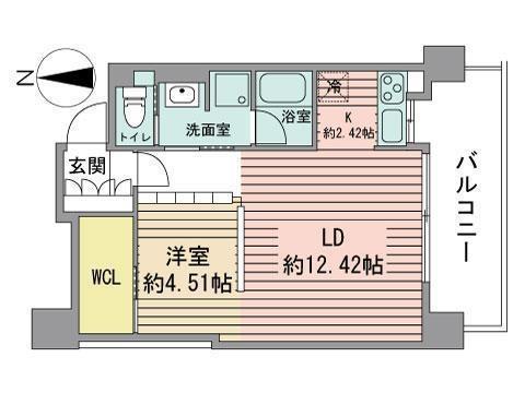 F141(1LDK/5階)の間取り写真