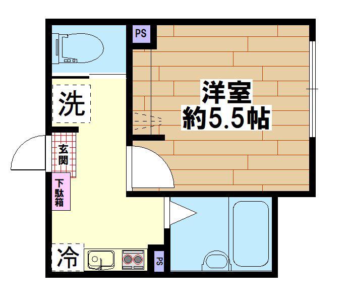 SORA(1K/3階)の間取り写真