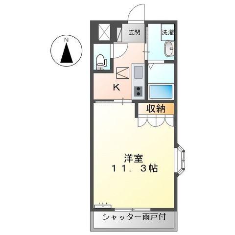 アイリス VI(1K/1階)の間取り写真