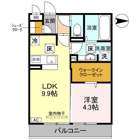 セジュール神宮道(1LDK/1階)の間取り写真