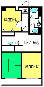 日建シェトワNO.2(3DK/2階)の間取り写真
