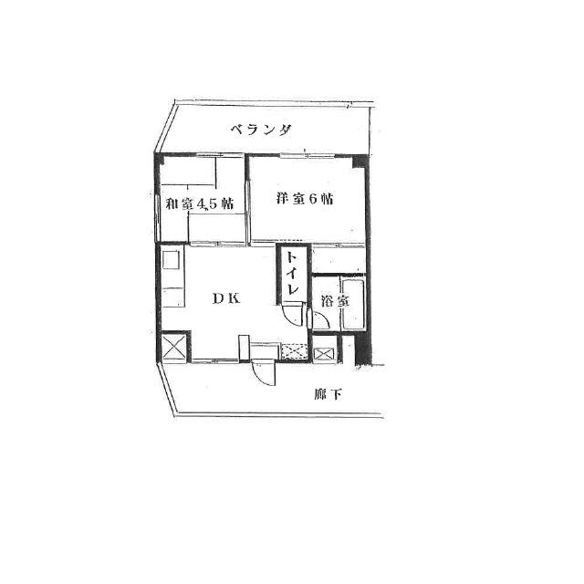 コーポ安藤(2DK/2階)の間取り写真