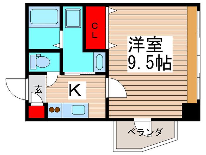 メルヴェイユKY(1K/4階)の間取り写真