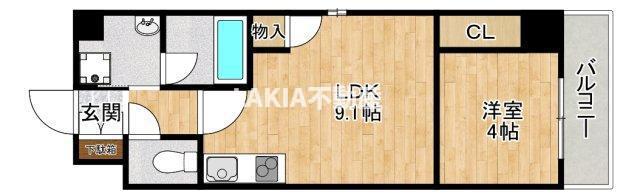 トーシンイーストビル(1LDK/4階)の間取り写真