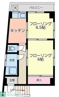 ネオステーションプラザ反町(2K/4階)の間取り写真