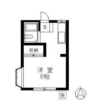 第2明星ハイツ(ワンルーム/1階)の間取り写真