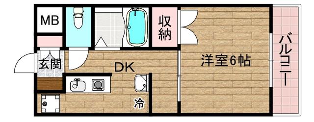 ハイツD&K(1DK/3階)の間取り写真