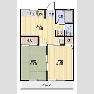 シャトレ B(2DK/2階)の間取り写真