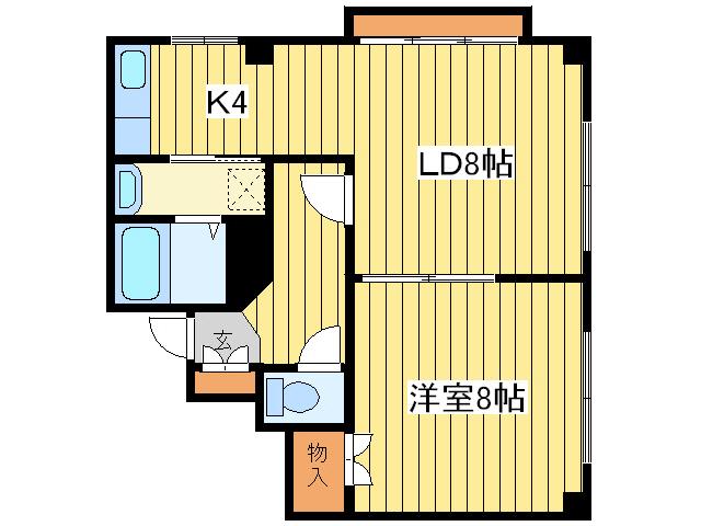 コーポラス東豊(1LDK/1階)の間取り写真