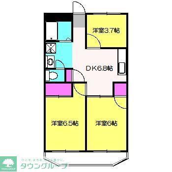 第一みたけ台ハイツ(3DK/2階)の間取り写真