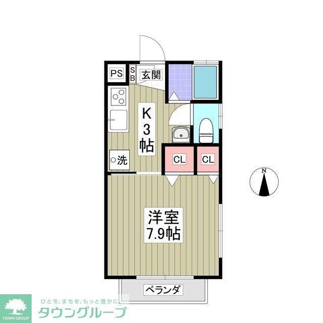 サンヴェール明光(1K/1階)の間取り写真
