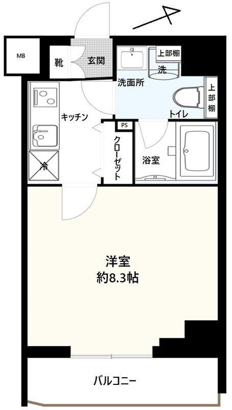 SYNEX KAMEIDO(1K/1階)の間取り写真