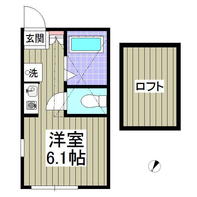 ヒルズ横浜(ワンルーム/2階)の間取り写真