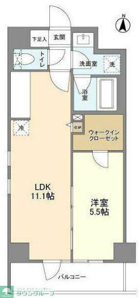 L・BASE押上サウス(1LDK/3階)の間取り写真