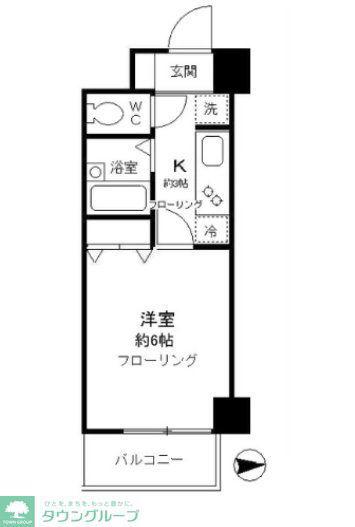 グレイスヴィラ(1K/1階)の間取り写真
