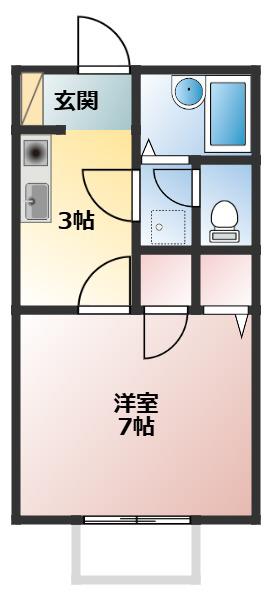 ルミエール A棟(1K/1階)の間取り写真