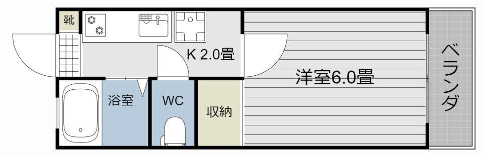 エントピア鴨池II(1K/5階)の間取り写真