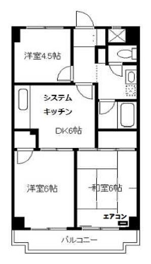 シャトーサンハイム(3DK/5階)の間取り写真