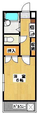ジュネパレス津田沼第26(1K/2階)の間取り写真