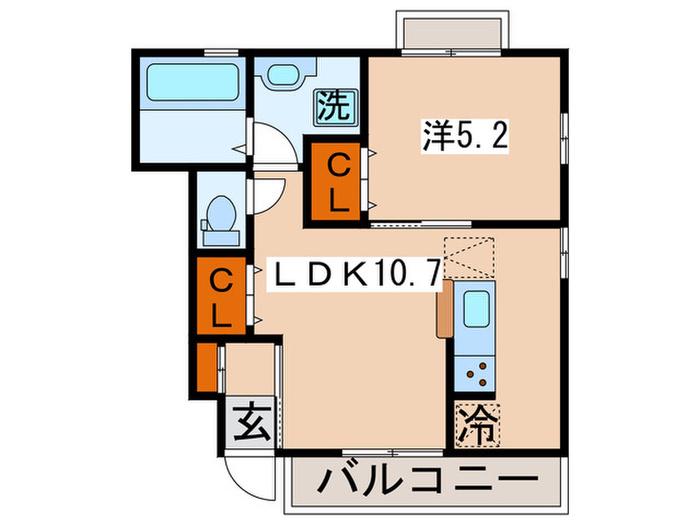 BLESS鷺沼(1LDK/1階)の間取り写真