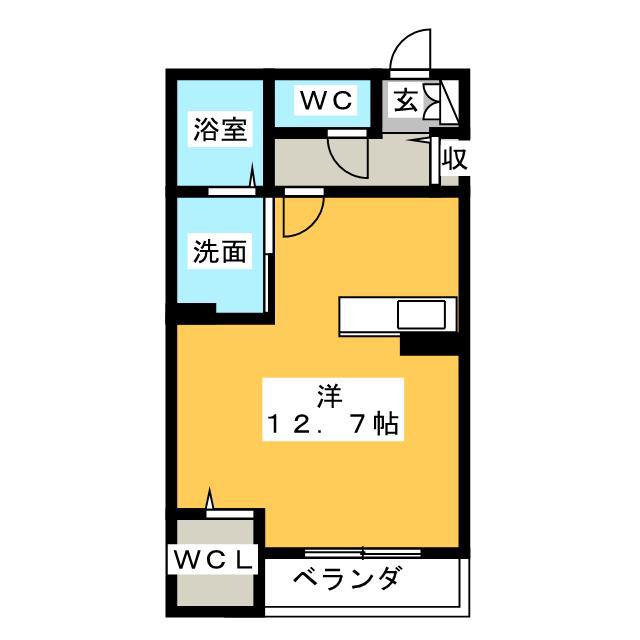 STRADA(ワンルーム/1階)の間取り写真