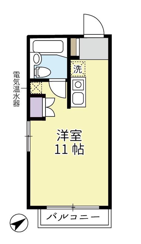 グランデール三鷹(ワンルーム/5階)の間取り写真