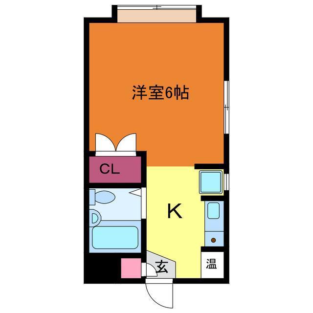 ベルトピア新潟4(ワンルーム/2階)の間取り写真