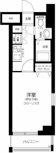 LE-LION清澄白河(1K/8階)の間取り写真