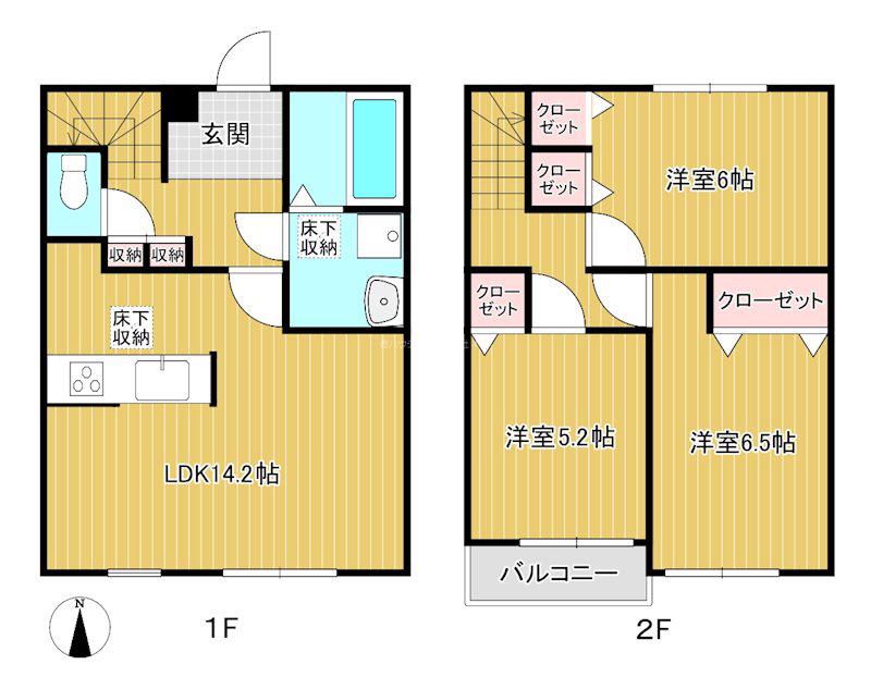 テラスクレイン(3LDK/1階)の間取り写真