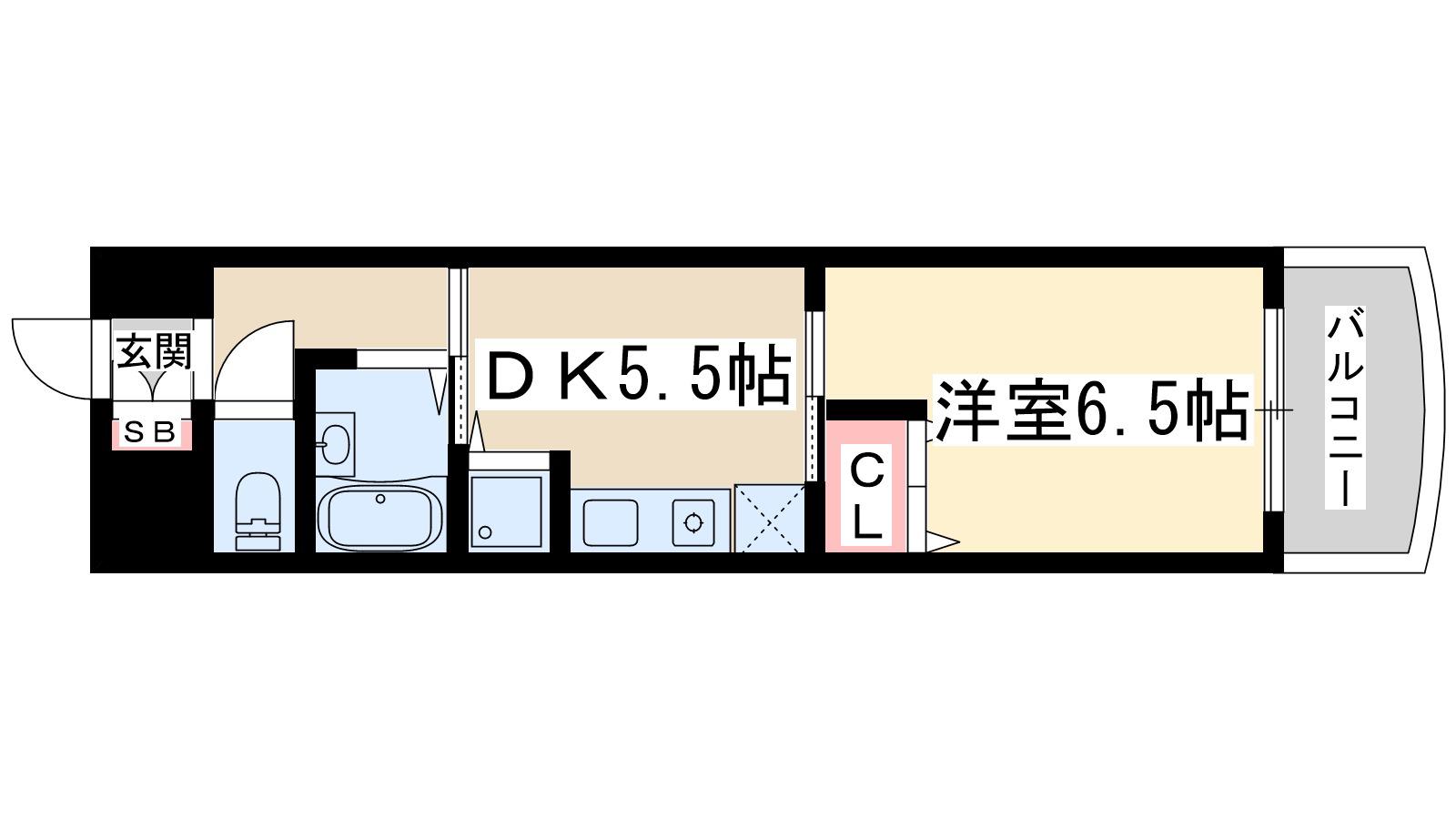 ノルデンハイム新大阪(1DK/4階)の間取り写真