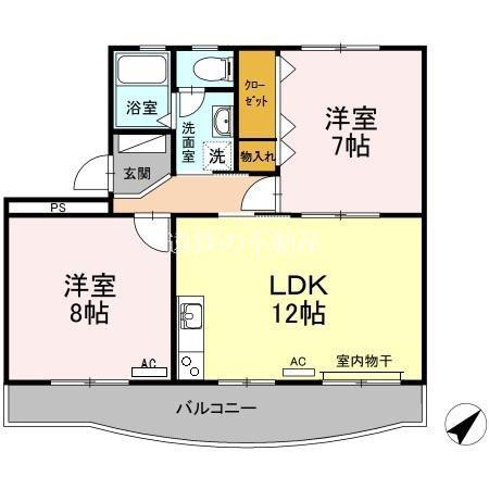 グレースバレー(2LDK/3階)の間取り写真