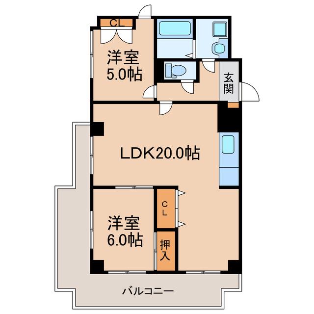 シティ・ライフ徳川園(2LDK/4階)の間取り写真