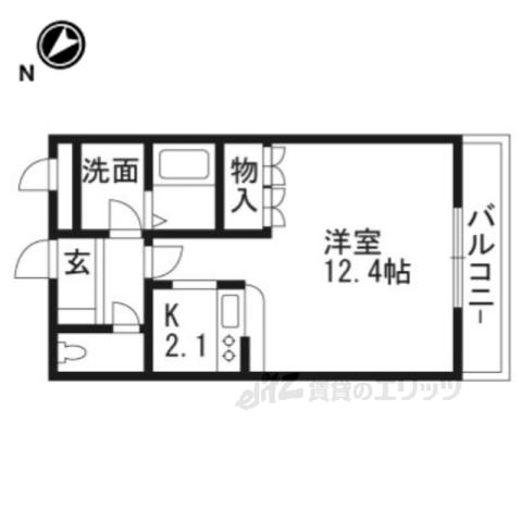 サン・クレールⅠ(1K/1階)の間取り写真