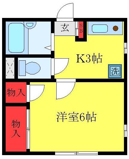 シェーンハイトII(1K/2階)の間取り写真