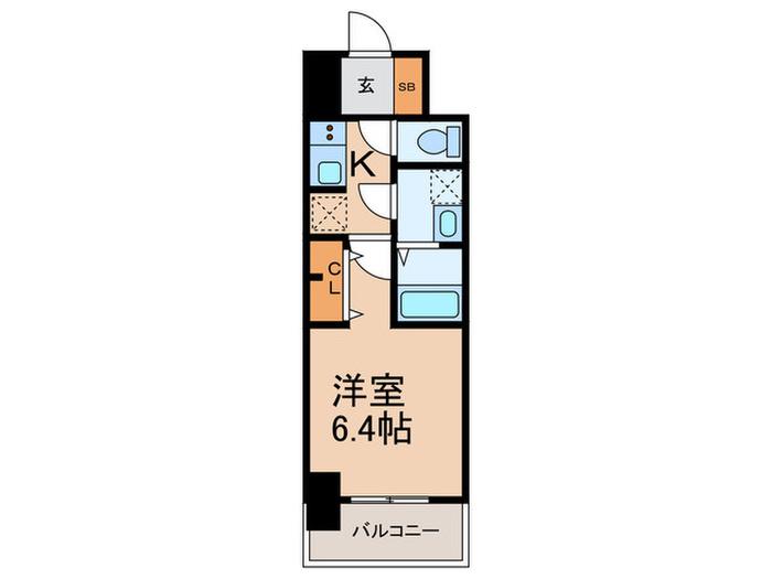S-RESIDENCE堺ALTKLAS(1K/14階)の間取り写真