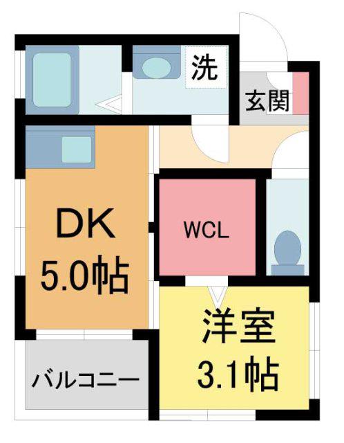アヴィータ豊島北(1DK/1階)の間取り写真