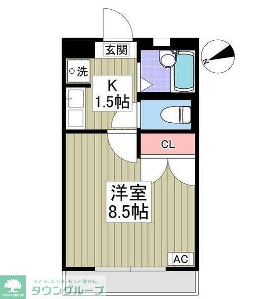 ヴィラージュS(1K/1階)の間取り写真