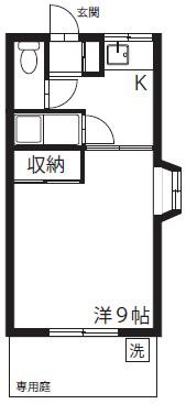 中野マンション(1K/1階)の間取り写真