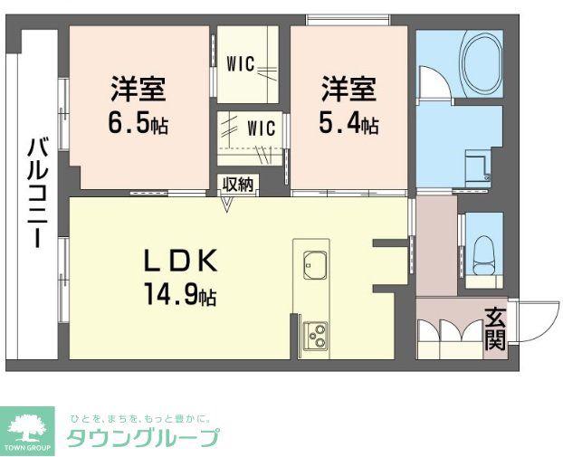 ソフィーガーデン(2LDK/2階)の間取り写真