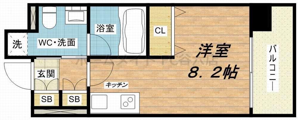 KDXレジデンス本町橋(ワンルーム/6階)の間取り写真