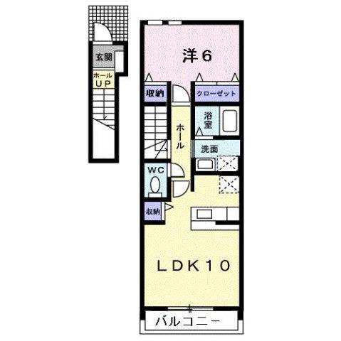 グラース メゾン I(1LDK/2階)の間取り写真